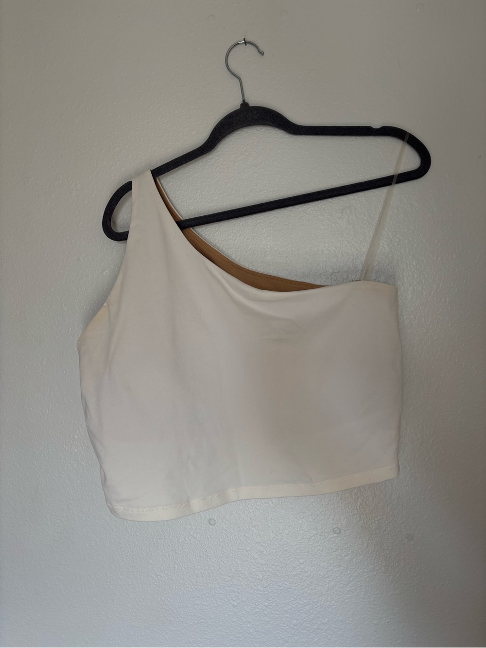 Old Navy One-Shoulder Cream Crop Top - Picture 1 of 3